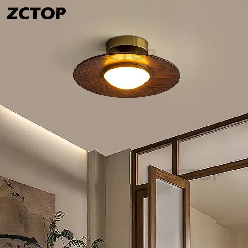 Minimalist Walnut Wood Grain LED Ceiling Light Wrought Iron Art Hallway Aisle Balcony Ceiling lamp Restaurant Bedside Lighting
Minimalist Walnut Wood Grain LED Ceiling Light Wrought Iron Art Hallway Aisle Balcony Ceiling lamp Restaurant Bedside Lighting