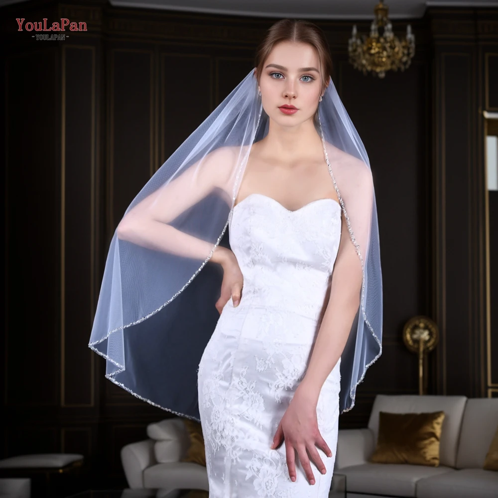 YouLaPan V155 Glittery Bridal Veils Wedding Crystal Beaded Wedding Veil with Crystal Edge Angel Shaped Veil Edged with Bugle
YouLaPan V155 Glittery Bridal Veils Wedding Crystal Beaded Wedding Veil with Crystal Edge Angel Shaped Veil Edged with Bugle