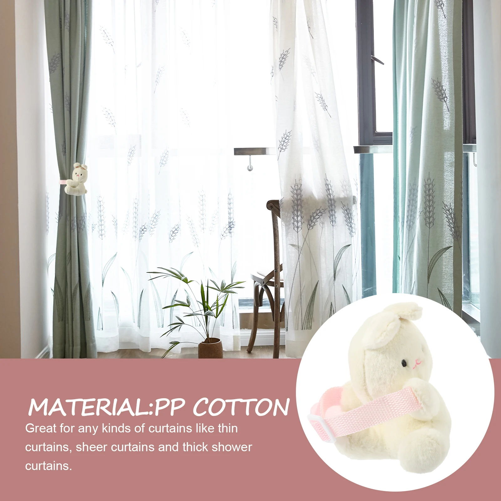 Creative Rabbit Curtain Tieback Soft Stuffed Animal Pendant Decorative Buckle for Home Kitchen Living Room Festive Curtain
Creative Rabbit Curtain Tieback Soft Stuffed Animal Pendant Decorative Buckle for Home Kitchen Living Room Festive Curtain