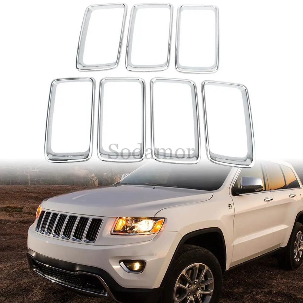 Gloss Black Grey 7PCS/Set ABS Plastic Grill Rings Kit Black Chrome Grey Accessories Fit For JEEP Grand Cherokee 2014 2015 2016
Gloss Black Grey 7PCS/Set ABS Plastic Grill Rings Kit Black Chrome Grey Accessories Fit For JEEP Grand Cherokee 2014 2015 2016