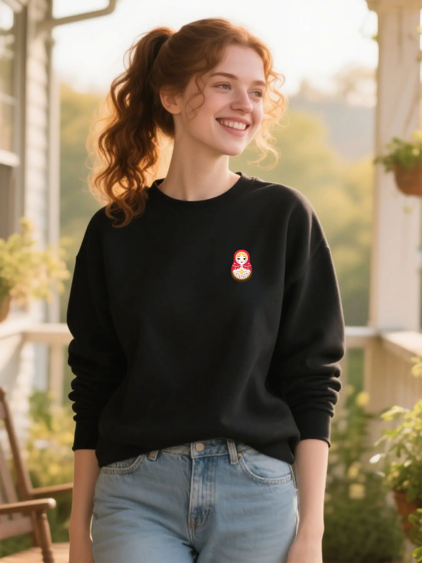 Soft Cotton Unisex Crewneck Sweatshirt With Russian Doll Print Classic Comfortable Casual Wear Christmas Gift
Soft Cotton Unisex Crewneck Sweatshirt With Russian Doll Print Classic Comfortable Casual Wear Christmas Gift