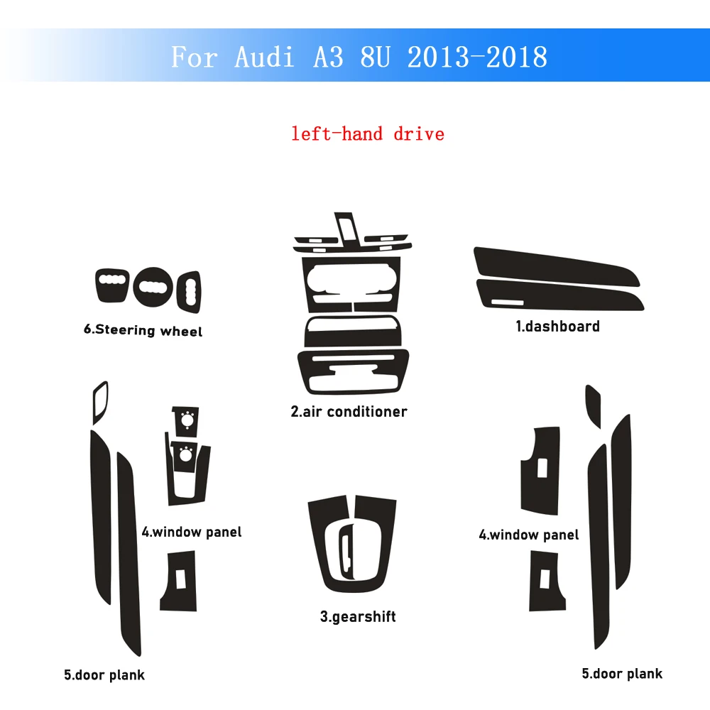 Carbon Fiber For Audi Q3 8U 2013-2018 Car Film Interior Sticker Center Console Gear Dashboard Air Door Handle Lift Panel
Carbon Fiber For Audi Q3 8U 2013-2018 Car Film Interior Sticker Center Console Gear Dashboard Air Door Handle Lift Panel