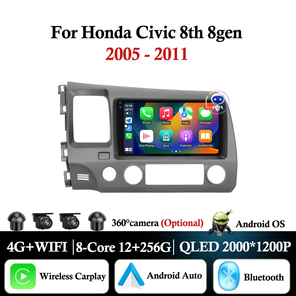 Для Honda Civic 8th 8gen 2005 2006 2007 2008 2009 2010 2011 Автомобильное стерео радио мультимедиа Wi-Fi Wireless Carplay Android Auto
Для Honda Civic 8th 8gen 2005 2006 2007 2008 2009 2010 2011 Автомобильное стерео радио мультимедиа Wi-Fi Wireless Carplay Android Auto