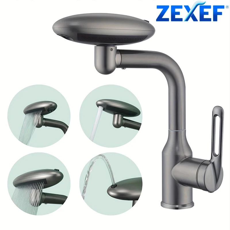 ZEXEF Multi Functional Waterfall Basin Faucet 4 Water Outlet Mode Spray Faucet 360° Hot Cold Water Sink Mixer Tap for Bathroom
ZEXEF Multi Functional Waterfall Basin Faucet 4 Water Outlet Mode Spray Faucet 360° Hot Cold Water Sink Mixer Tap for Bathroom