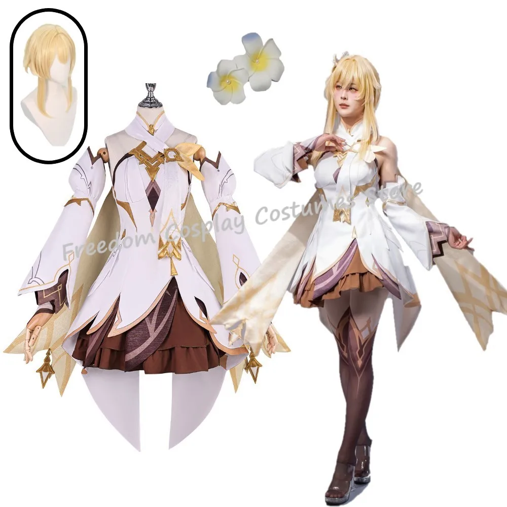 Game Impact Traveler New Skin Lumine Cosplay Costume Wig Headwear Dress Full Sets Halloween carnival Party suit
Game Impact Traveler New Skin Lumine Cosplay Costume Wig Headwear Dress Full Sets Halloween carnival Party suit