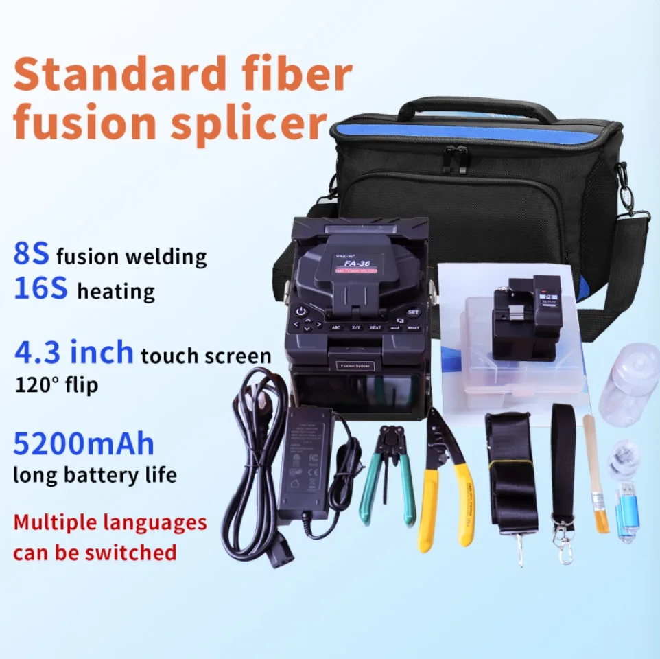 VAEYI Fiber Optic Fusion Splicer Machine Full Set Tool Hot Melt Machine Fully Automatic Multi-language FTTH Fiber Optic 
VAEYI Fiber Optic Fusion Splicer Machine Full Set Tool Hot Melt Machine Fully Automatic Multi-language FTTH Fiber Optic