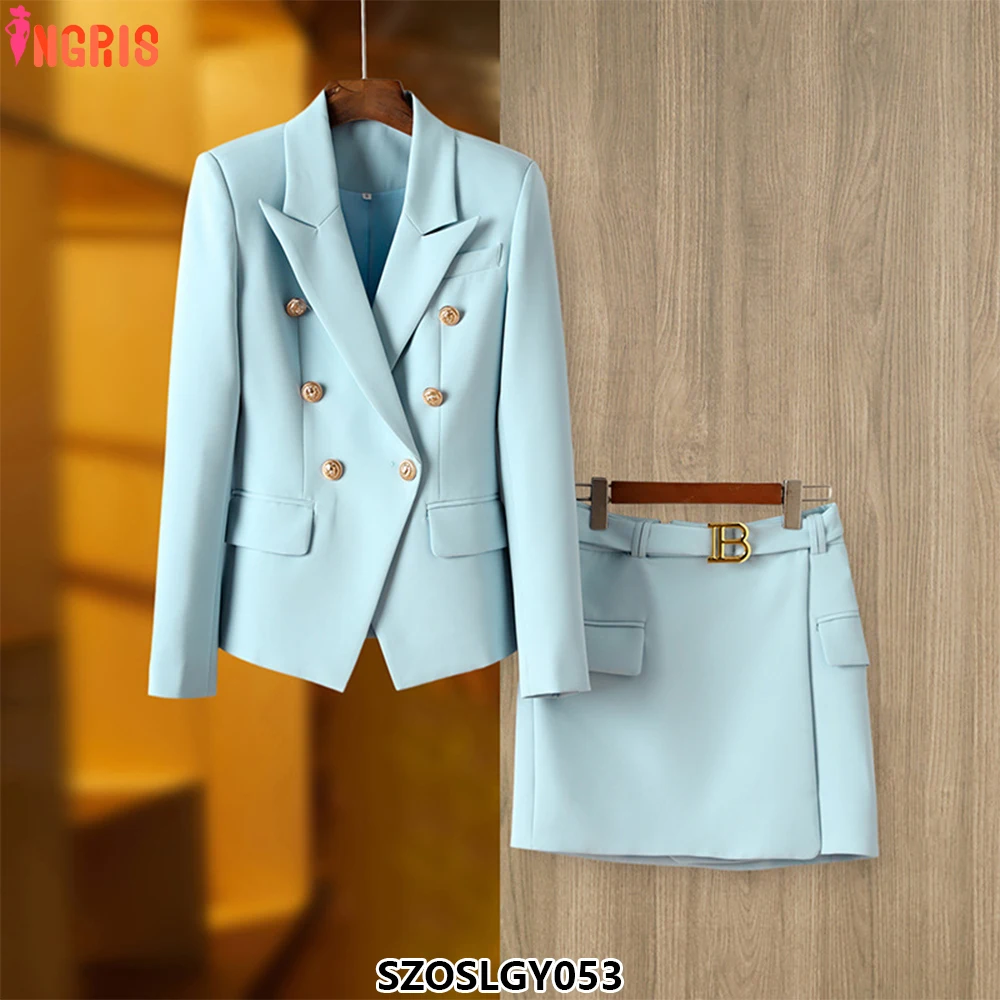 Latest solid color women's double breasted jacket small size long sleeve ladies suit jacket-SZOSLGY053
Latest solid color women's double breasted jacket small size long sleeve ladies suit jacket-SZOSLGY053