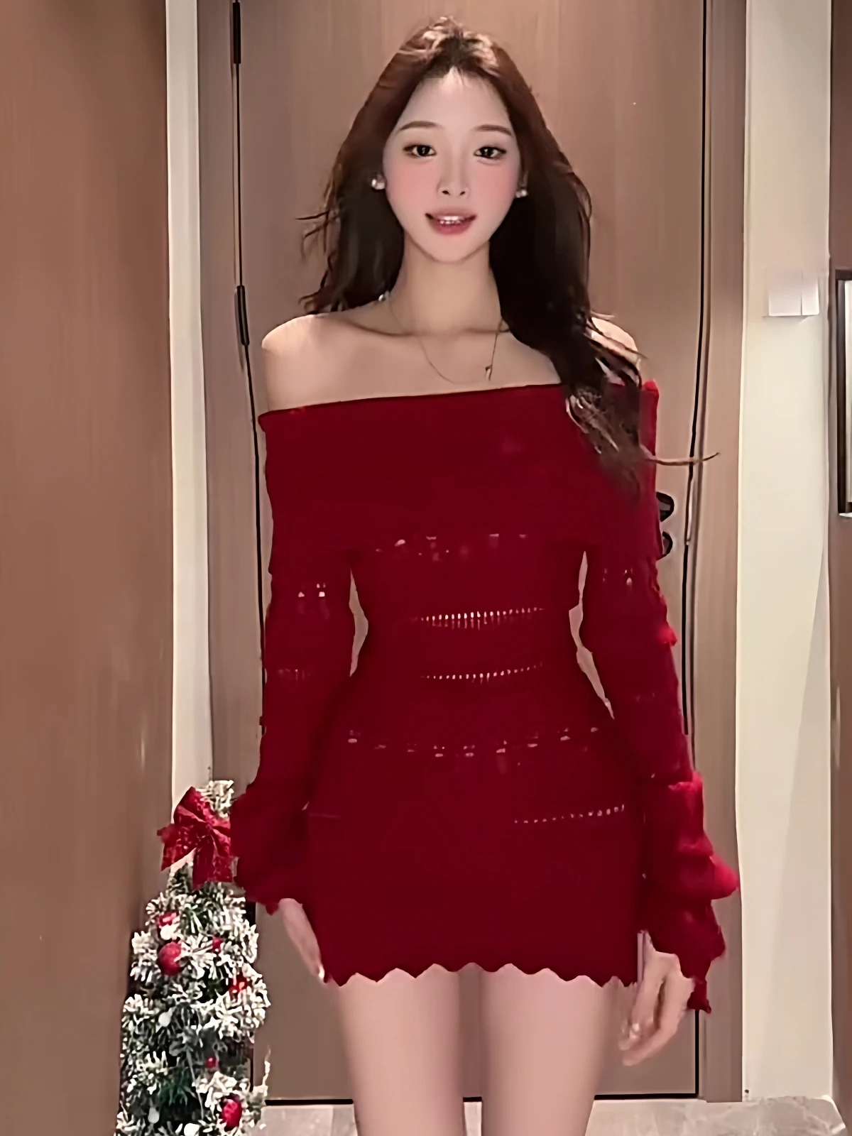 Cisas New Year Red One-oulder Long Sve Hollow out Knitted Sweater Women's Autumn Winter Slimming Warm Knitwear
Cisas New Year Red One-oulder Long Sve Hollow out Knitted Sweater Women's Autumn Winter Slimming Warm Knitwear