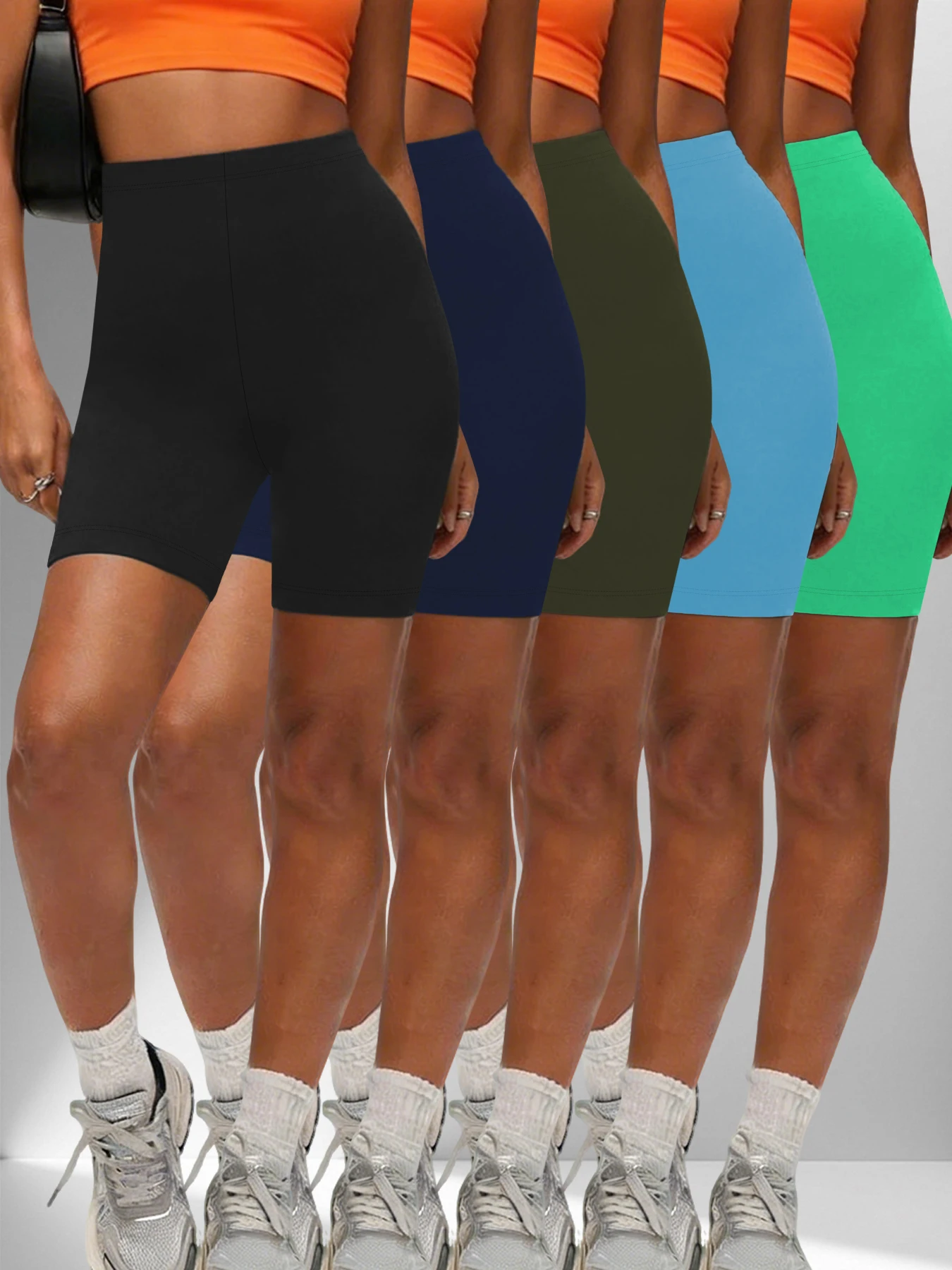 Комплект из 5 женских супермягких велосипедных шорт с высокой эластичностью, непрозрачные, для тренировок, бега, йоги, спорта, с внутренней длиной штанин 6 дюймов, с эффектом пуш-ап, для фитнеса и спортзала
Комплект из 5 женских супермягких велосипедных шорт с высокой эластичностью, непрозрачные, для тренировок, бега, йоги, спорта, с внутренней длиной штанин 6 дюймов, с эффектом пуш-ап, для фитнеса и спортзала