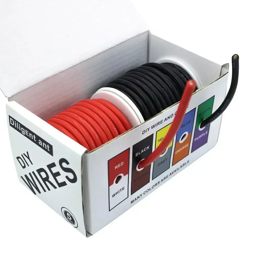 30meters 20-22AWG Silicone Wire Extra Flexible 20 Gauge Stranded Copper Wire, High Temp 392℉ 600V Tinned Copper Conductor
30meters 20-22AWG Silicone Wire Extra Flexible 20 Gauge Stranded Copper Wire, High Temp 392℉ 600V Tinned Copper Conductor