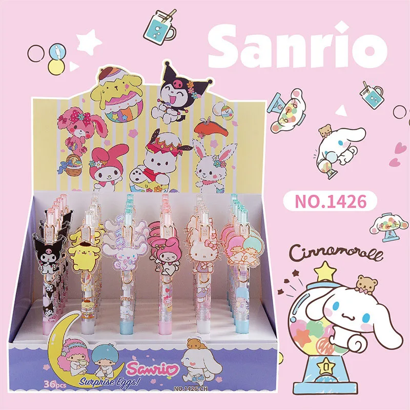 36 pcs/lot Sanrio Cartoon Animal Press Gel Pen Cute 0.5mm Black Ink Neutral Pens Promotional Gift Office School Supplies
36 pcs/lot Sanrio Cartoon Animal Press Gel Pen Cute 0.5mm Black Ink Neutral Pens Promotional Gift Office School Supplies