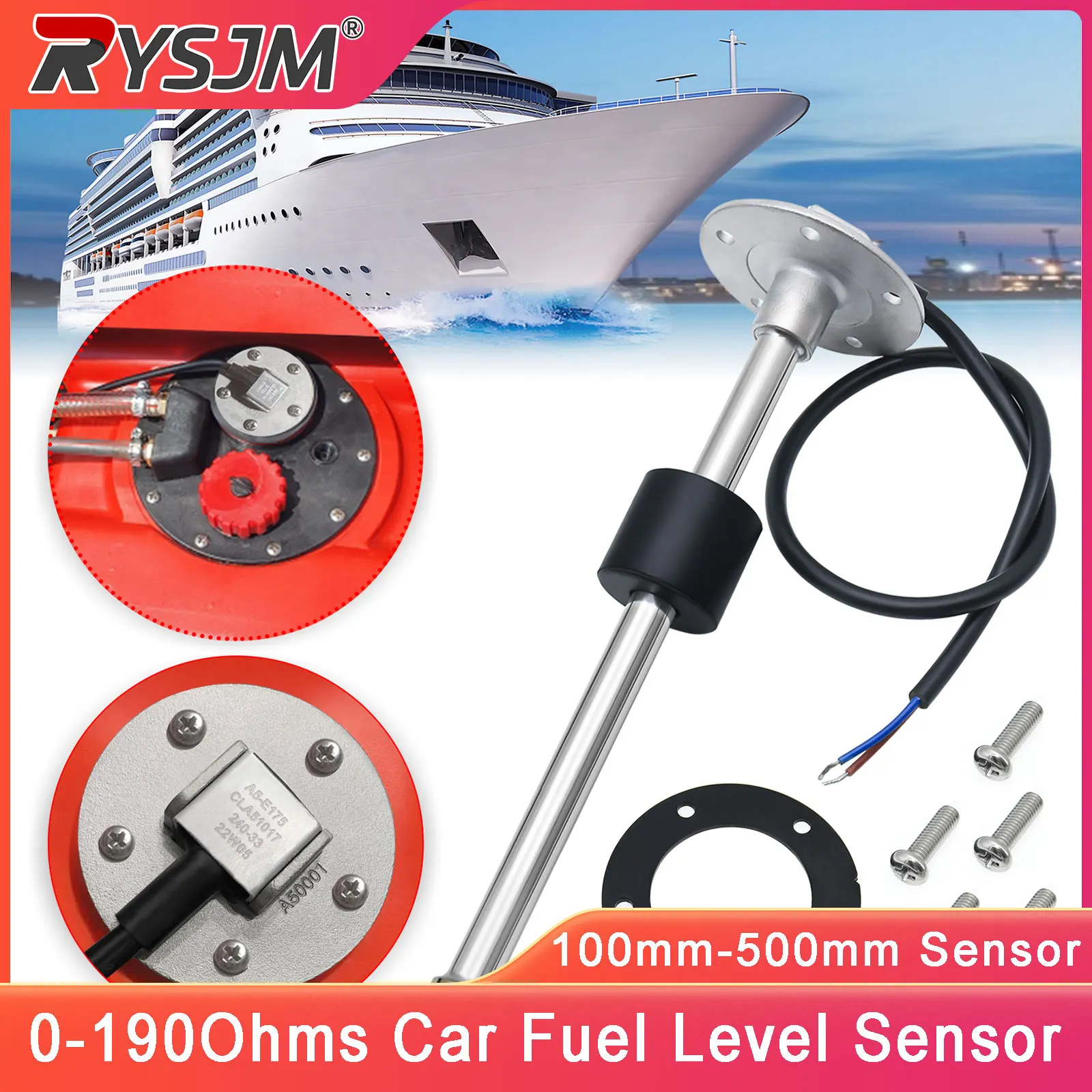 100mm-500mm Car Fuel Level Sensor 0-190Ohms Stainless Steel A5 Oil Tank Level Water Level Meter Sensor for Boat Auto Car Marine
100mm-500mm Car Fuel Level Sensor 0-190Ohms Stainless Steel A5 Oil Tank Level Water Level Meter Sensor for Boat Auto Car Marine