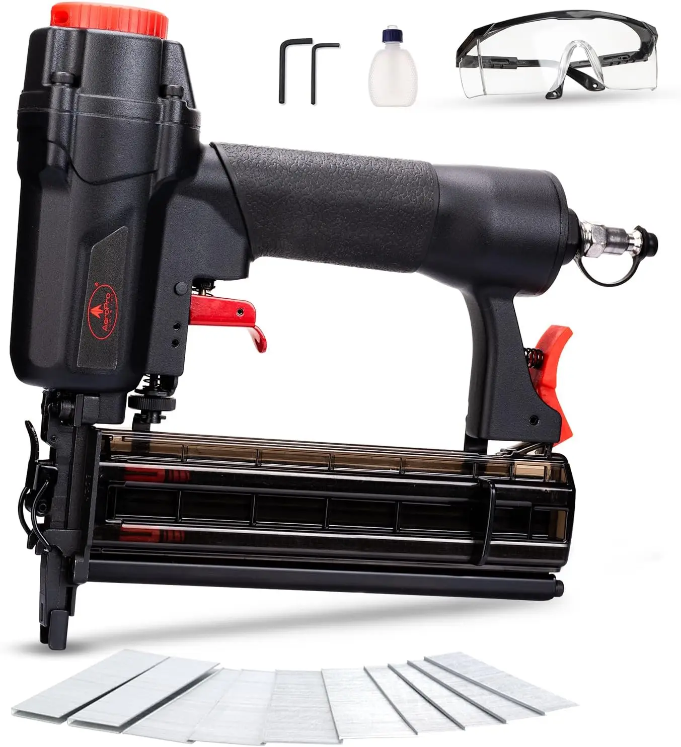 Пневматический гвоздезабиватель и степлер 2-в-1, 18 калибр, с 1000 гвоздями для обивки, DIY, деревообработки
Пневматический гвоздезабиватель и степлер 2-в-1, 18 калибр, с 1000 гвоздями для обивки, DIY, деревообработки