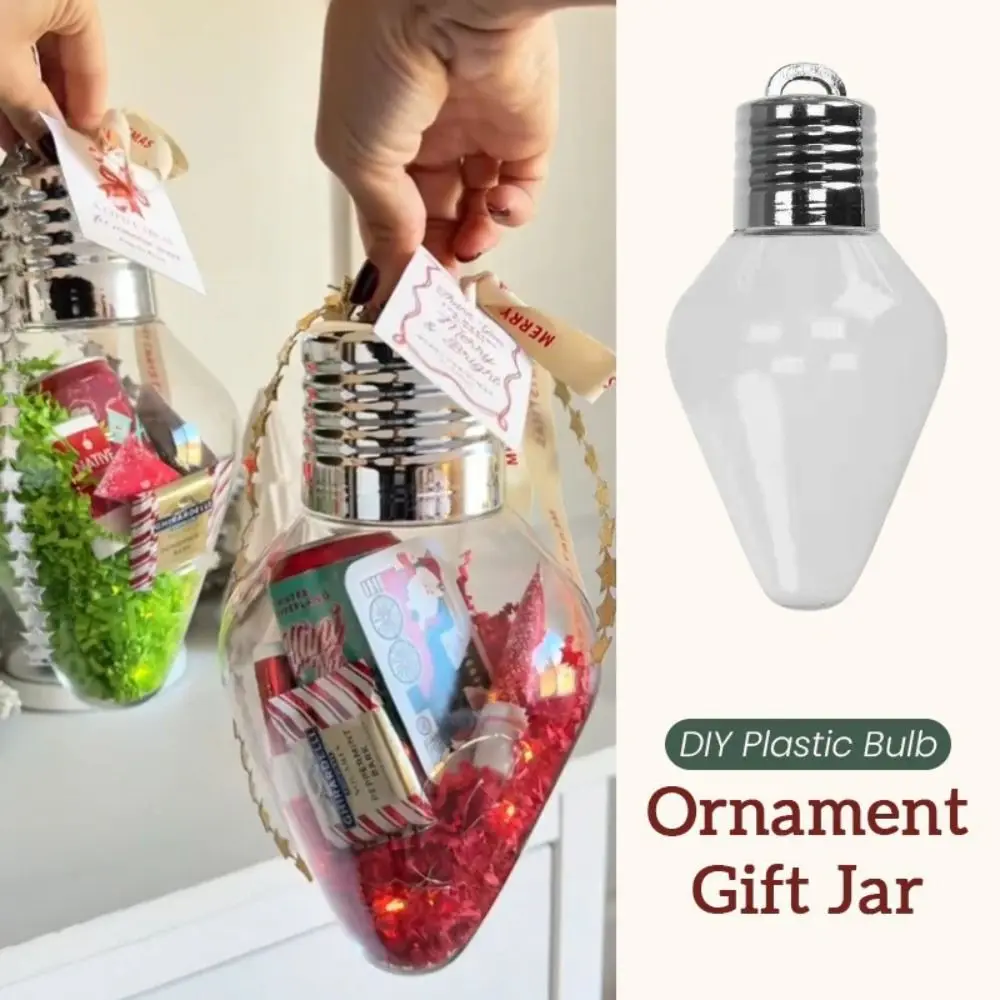 Screw Off Caps Christmas Bulb Gift Jar Clear Plastic Bulb Shaped Fillable Christmas Ornaments Plastic Decor Bulbs DIY Crafting
Screw Off Caps Christmas Bulb Gift Jar Clear Plastic Bulb Shaped Fillable Christmas Ornaments Plastic Decor Bulbs DIY Crafting