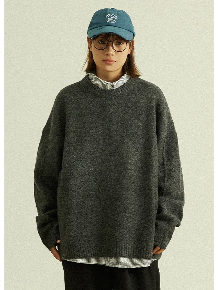 Свободный вязаный свитер с круглым вырезом для пар, осенне-зимний, теплый, дышащий, базовый слой, повседневная одежда
Свободный вязаный свитер с круглым вырезом для пар, осенне-зимний, теплый, дышащий, базовый слой, повседневная одежда