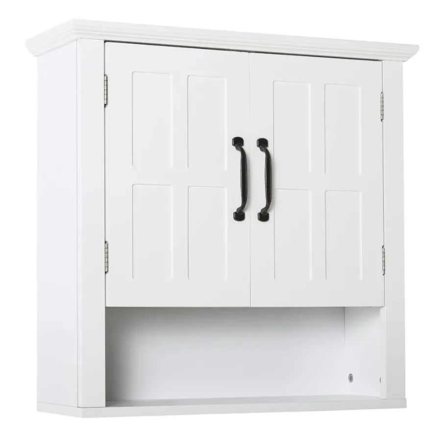 HOMCOM Bathroom Wall Cabinet Medicine Cabinet Kitchen Cupboard with 2 Doors and Adjustable Shelf White
HOMCOM Bathroom Wall Cabinet Medicine Cabinet Kitchen Cupboard with 2 Doors and Adjustable Shelf White