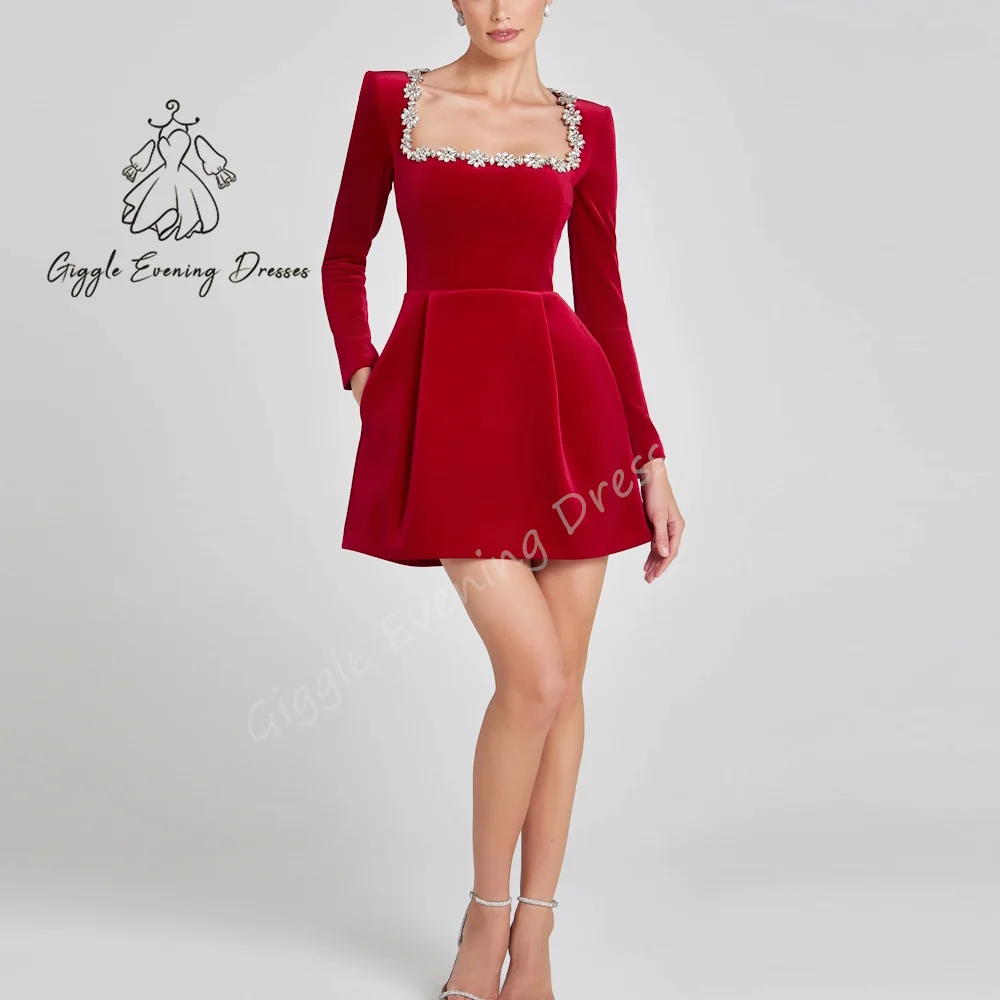 Customized Giggle Evening Dress Square Neckline Velour Beading Ruched A-Line elegant Formal Saudi evening dress for women 2024
Customized Giggle Evening Dress Square Neckline Velour Beading Ruched A-Line elegant Formal Saudi evening dress for women 2024