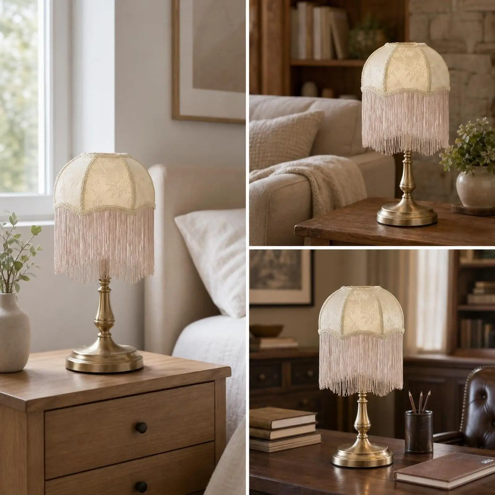 Cloth Lampshade, with Tassels Fit E27 Bulb, Replacement Elegant Decorative Table Lamp Shade Vintage Style for Cafe Living Room
Cloth Lampshade, with Tassels Fit E27 Bulb, Replacement Elegant Decorative Table Lamp Shade Vintage Style for Cafe Living Room