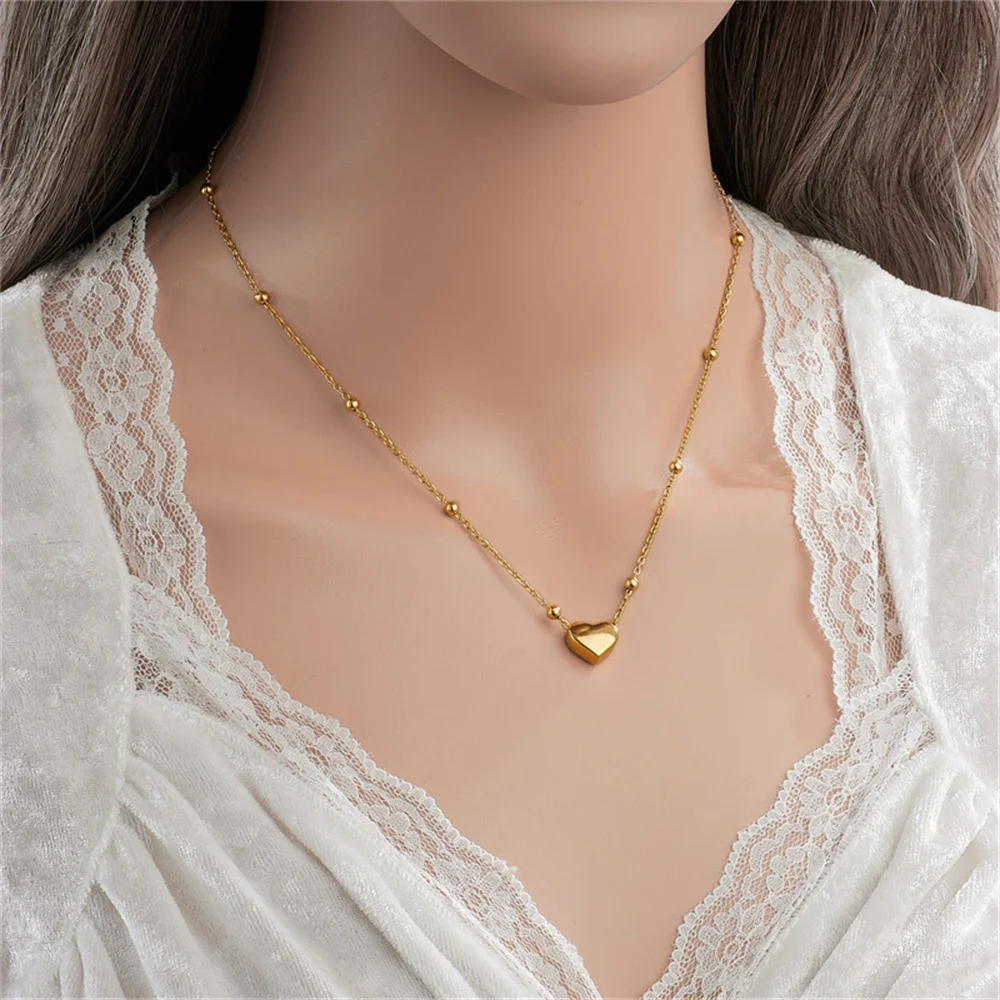 Women's Fashion Tiny Small Heart Pendant Choker Necklace For Women Gold Color Stainless Steel Jewelry With Chain Birthday Gift
Women's Fashion Tiny Small Heart Pendant Choker Necklace For Women Gold Color Stainless Steel Jewelry With Chain Birthday Gift