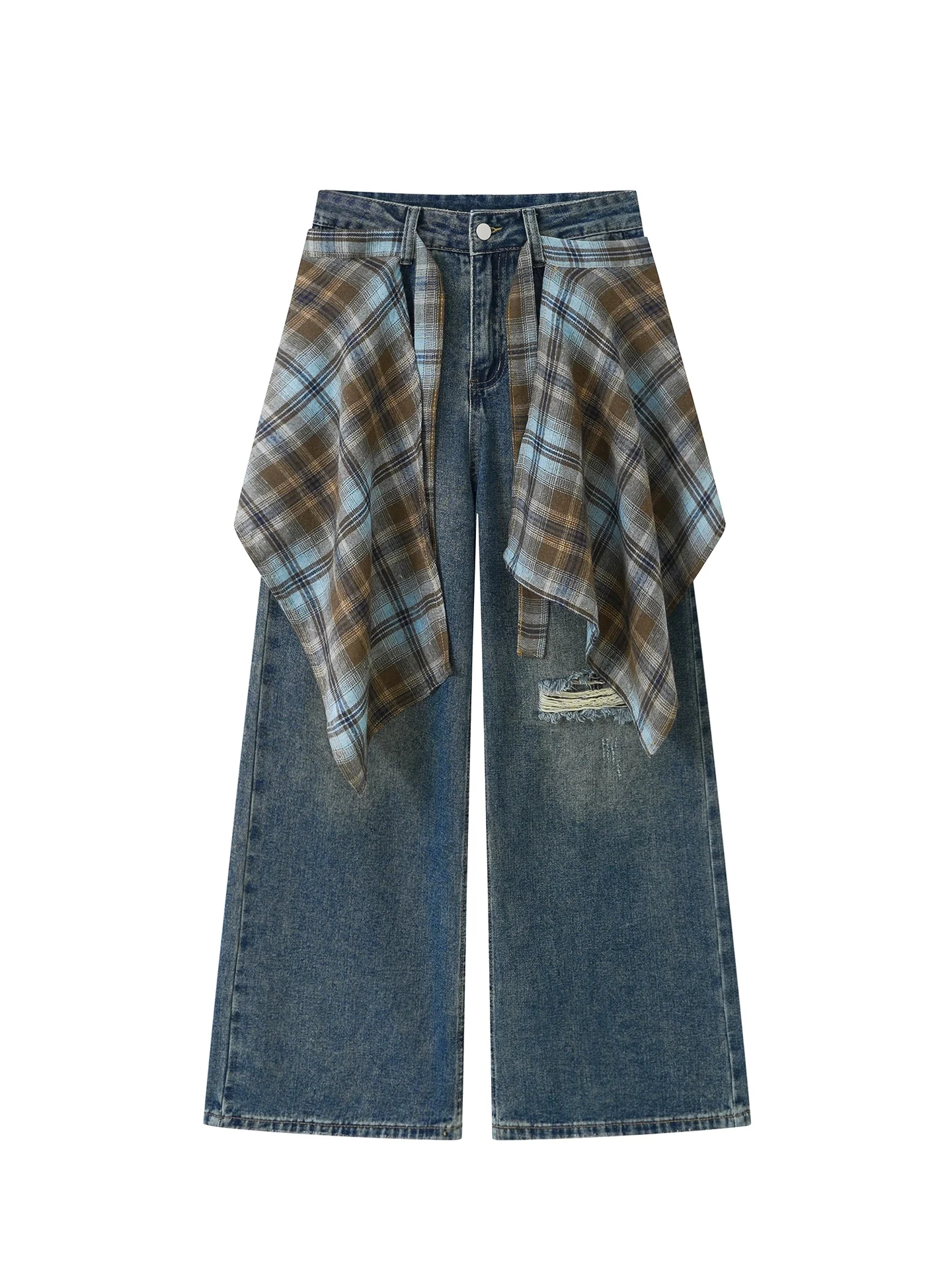 Ретро-джинсы с широкими штанинами в клетку для женщин, осень 2025, новинка, с высокой талией, свободного прямого кроя, с перфорацией
Ретро-джинсы с широкими штанинами в клетку для женщин, осень 2025, новинка, с высокой талией, свободного прямого кроя, с перфорацией