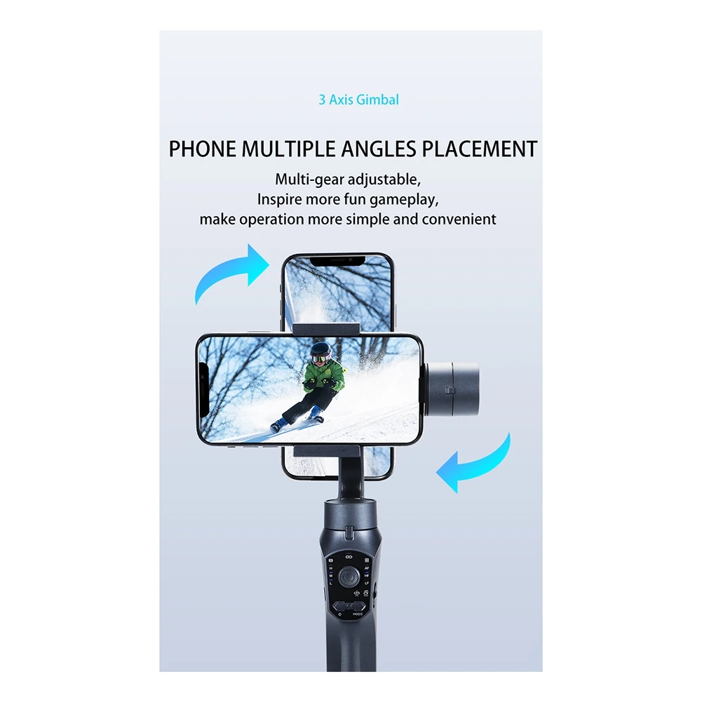 ZIZI 3 Axis Gimbal Stabilizer For Smart Phones, APP Supported Face Tracking, Wheel Zooming, Auto Shot Panoramic Photos
ZIZI 3 Axis Gimbal Stabilizer For Smart Phones, APP Supported Face Tracking, Wheel Zooming, Auto Shot Panoramic Photos