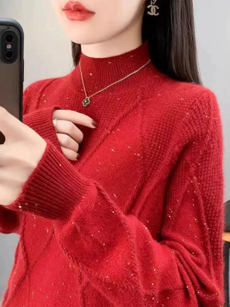 Вязаный свитер iny с блестками f High Ne, женский Sle, весна-осень, Новое поступление, свободный крой, удобный для поездок на работу, обычный све
Вязаный свитер iny с блестками f High Ne, женский Sle, весна-осень, Новое поступление, свободный крой, удобный для поездок на работу, обычный све