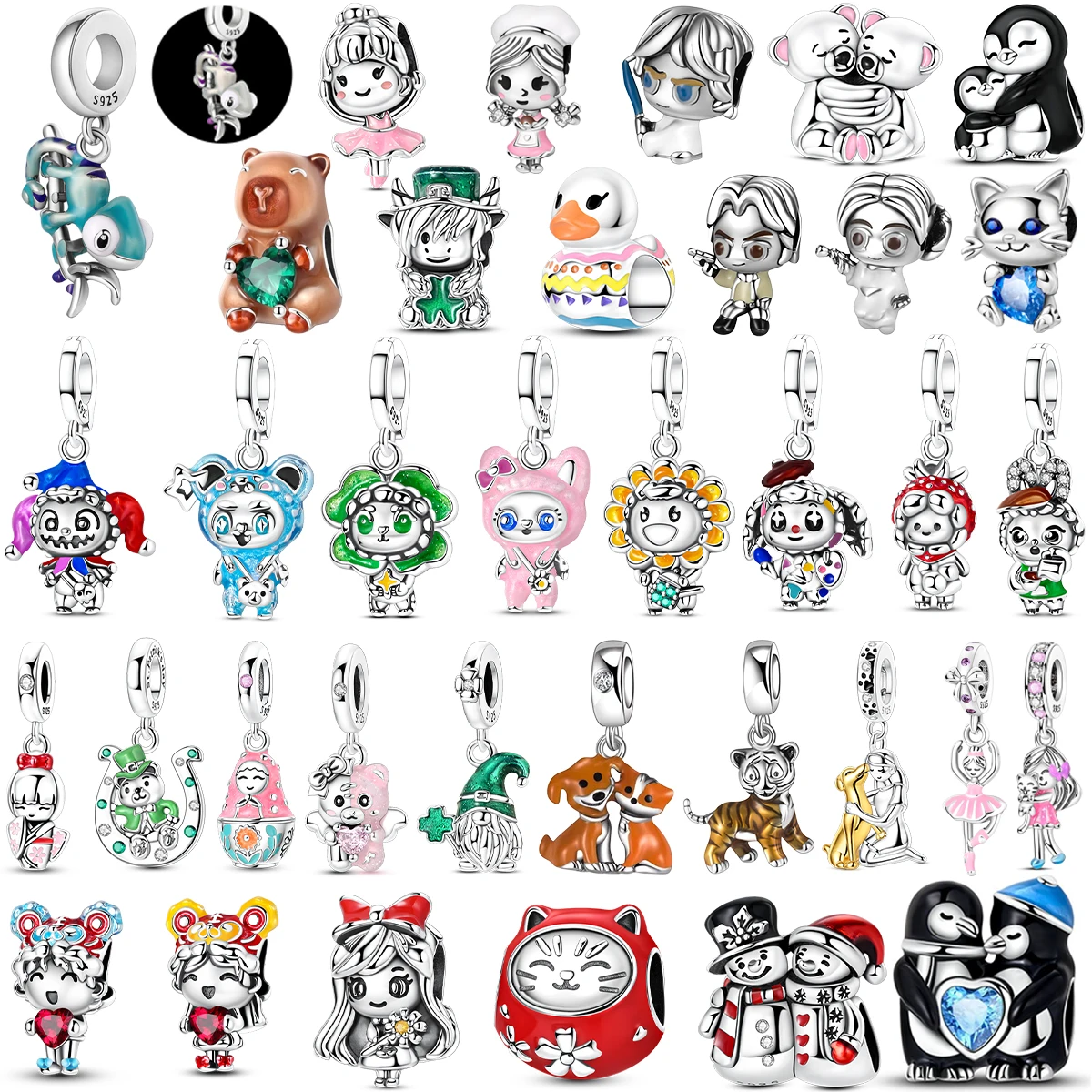 Оригинальные подвески серии кукол, стерлинговое серебро 925 пробы, медведь, лиса, клоун, бусины-хамелеоны, подвески, подходят для браслета, ожерелья, женские ювелирные изделия своими руками
Оригинальные подвески серии кукол, стерлинговое серебро 925 пробы, медведь, лиса, клоун, бусины-хамелеоны, подвески, подходят для браслета, ожерелья, женские ювелирные изделия своими руками