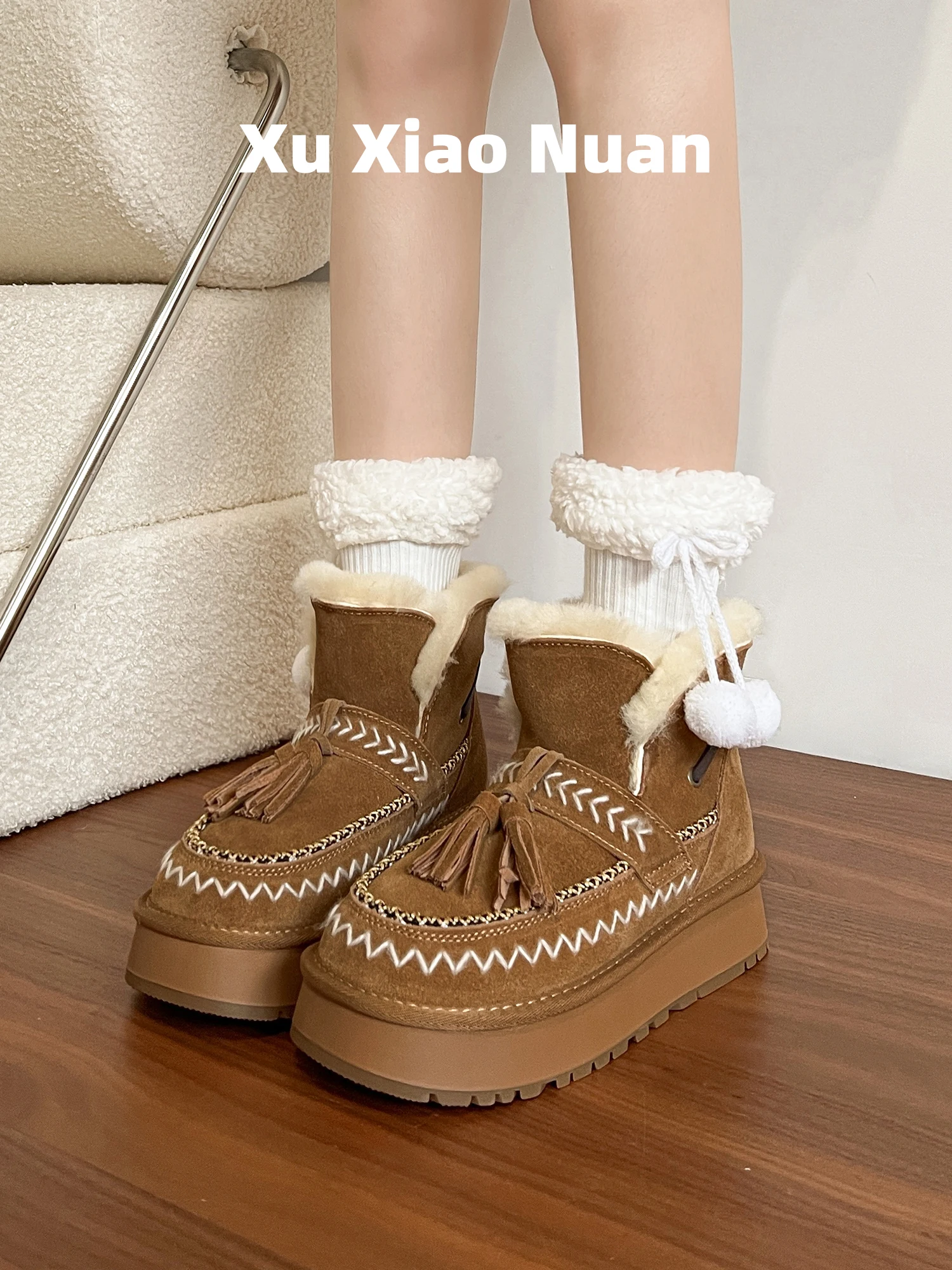 eepskin Leather ort Snow Boots Women's Winter Warm Thi Bot Anti-slip Fce Lined Fur Booties round Toe Rubber Sole
eepskin Leather ort Snow Boots Women's Winter Warm Thi Bot Anti-slip Fce Lined Fur Booties round Toe Rubber Sole