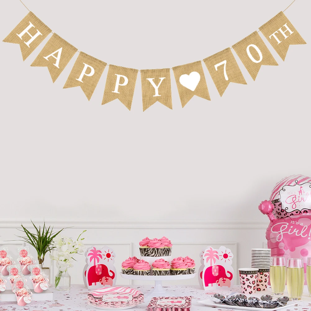 Swallowtail Flag Happy 70Th Birthday Linen Banner Retro Party Decoration Bunting Garland for Wall Window Door Outdoor Indoor Use
Swallowtail Flag Happy 70Th Birthday Linen Banner Retro Party Decoration Bunting Garland for Wall Window Door Outdoor Indoor Use