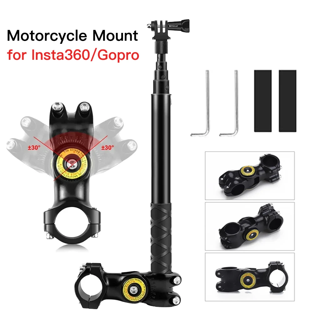 Motorcycle Handlebar Bracket for Insta360 X3 X4 With Invisible Selfie stick for GoPro Hero 12 11 10 9 Action Camera Accessories
Motorcycle Handlebar Bracket for Insta360 X3 X4 With Invisible Selfie stick for GoPro Hero 12 11 10 9 Action Camera Accessories
