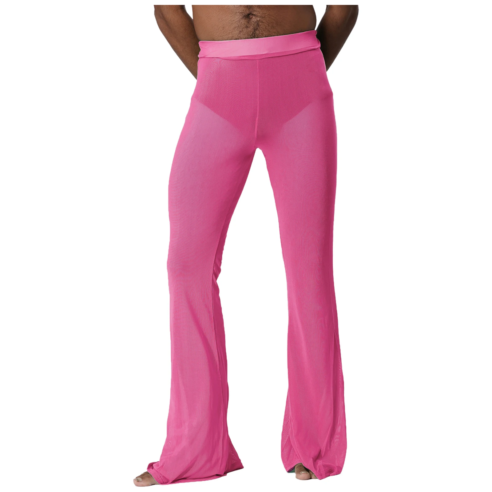 Men Sheer See Through Mesh Flared Pants Wet Look Elastic Waistband Bell Bottom Cover Up Trousers Long Pants Beachwear Clubwear
Men Sheer See Through Mesh Flared Pants Wet Look Elastic Waistband Bell Bottom Cover Up Trousers Long Pants Beachwear Clubwear
