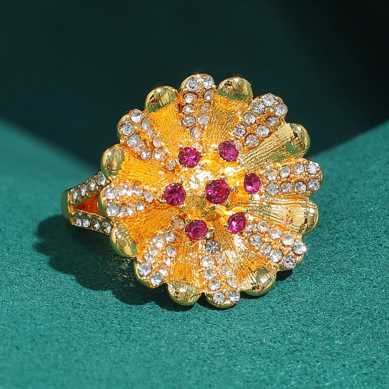 Antique Gold Plated Flower Rings Pink Rhinestones Charm Stones Jewelry Luxury Retro Female Accessories Festival Gifts 2026
Antique Gold Plated Flower Rings Pink Rhinestones Charm Stones Jewelry Luxury Retro Female Accessories Festival Gifts 2026