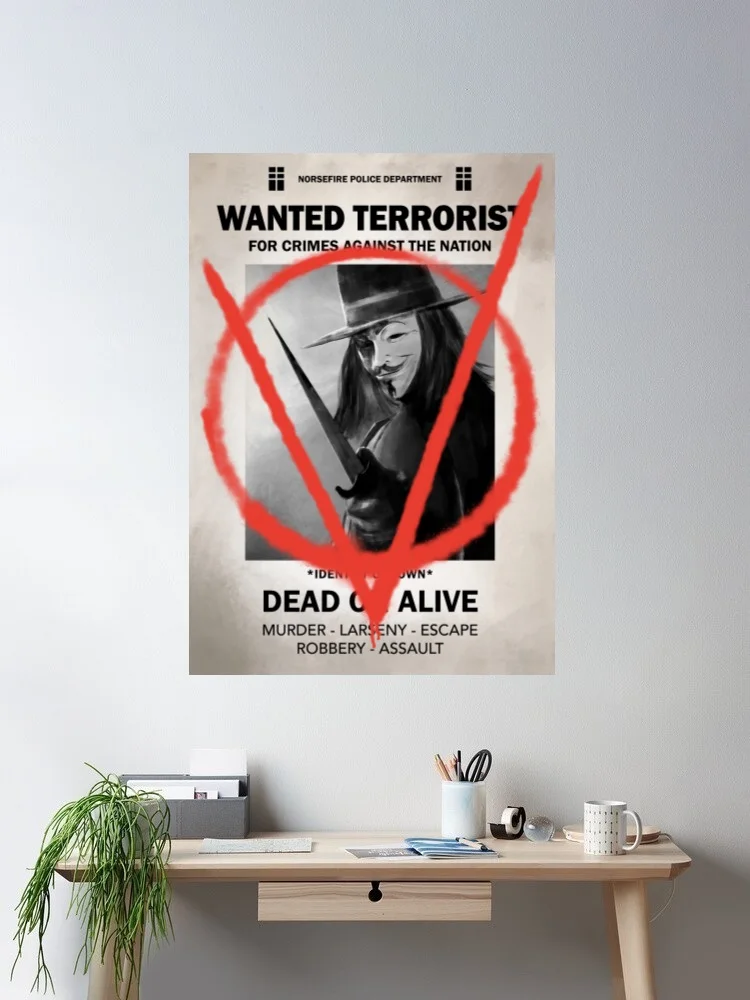 V for Vendetta wanted Movie Art Print Canvas Poster, Living Room Decor, Home Wall Picture
V for Vendetta wanted Movie Art Print Canvas Poster, Living Room Decor, Home Wall Picture