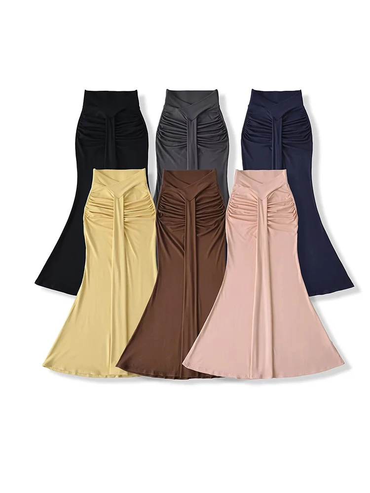 Women High Waist Elastic Slim Pleated Trumpet Skirts Summer 6 Colors Mermaid Midi Skrit
Women High Waist Elastic Slim Pleated Trumpet Skirts Summer 6 Colors Mermaid Midi Skrit