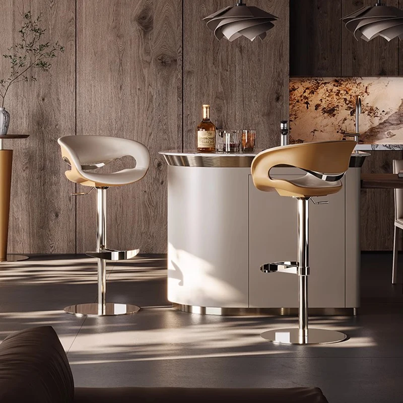 Leather Luxury Bar Stool Adjustable Swivel Comfortable High Bar Stool Nordic Minimalist Sillas Para Comedor Living Room Chair
Leather Luxury Bar Stool Adjustable Swivel Comfortable High Bar Stool Nordic Minimalist Sillas Para Comedor Living Room Chair