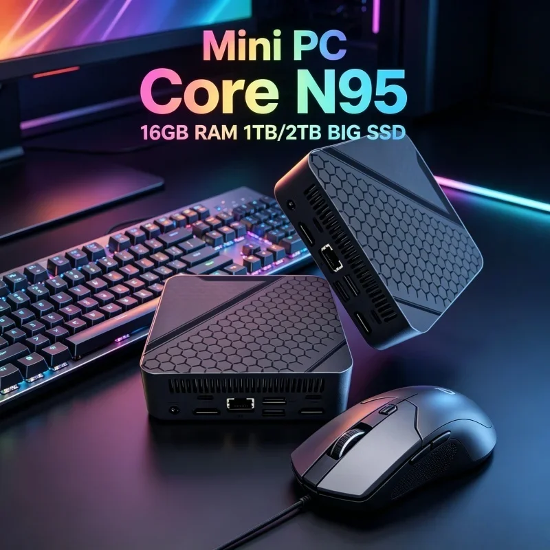 2026 New Arrival BT5.2 WiFi6 Portable Mini PC Computer Core N95 16GB RAM 1TB/2TB BIG SSD Gaming Computer office Desktop
2026 New Arrival BT5.2 WiFi6 Portable Mini PC Computer Core N95 16GB RAM 1TB/2TB BIG SSD Gaming Computer office Desktop