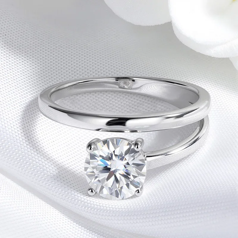 1CT 2CT Certified Moissanite Rings For Women Sparkling Brilliant Cut Wedding Bands 100% Real 925 Pure Silver Party Jewelry Gifts
1CT 2CT Certified Moissanite Rings For Women Sparkling Brilliant Cut Wedding Bands 100% Real 925 Pure Silver Party Jewelry Gifts