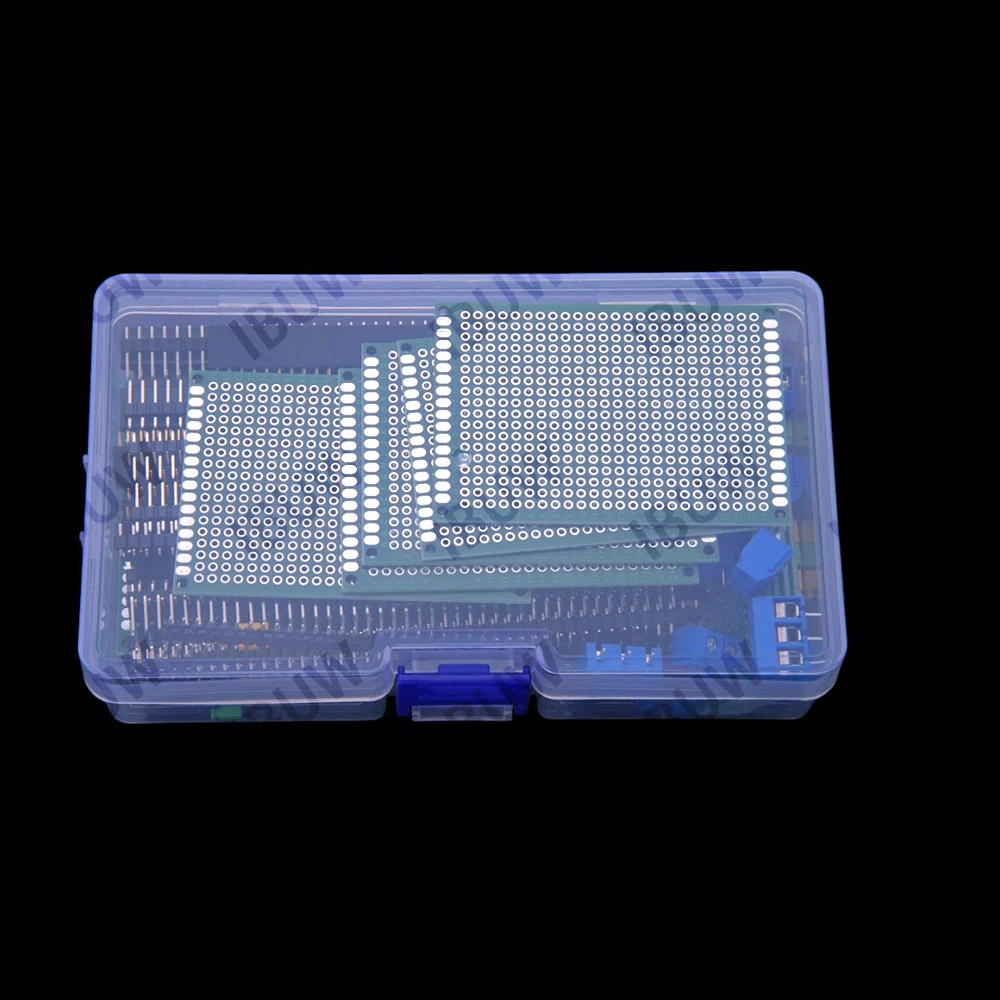 92PCS Double-sided PCB Boards, Prototype Double-sided Painted Circuit Boards Single-row Female Terminal Kit & Single-row Pin 7x9
92PCS Double-sided PCB Boards, Prototype Double-sided Painted Circuit Boards Single-row Female Terminal Kit & Single-row Pin 7x9
