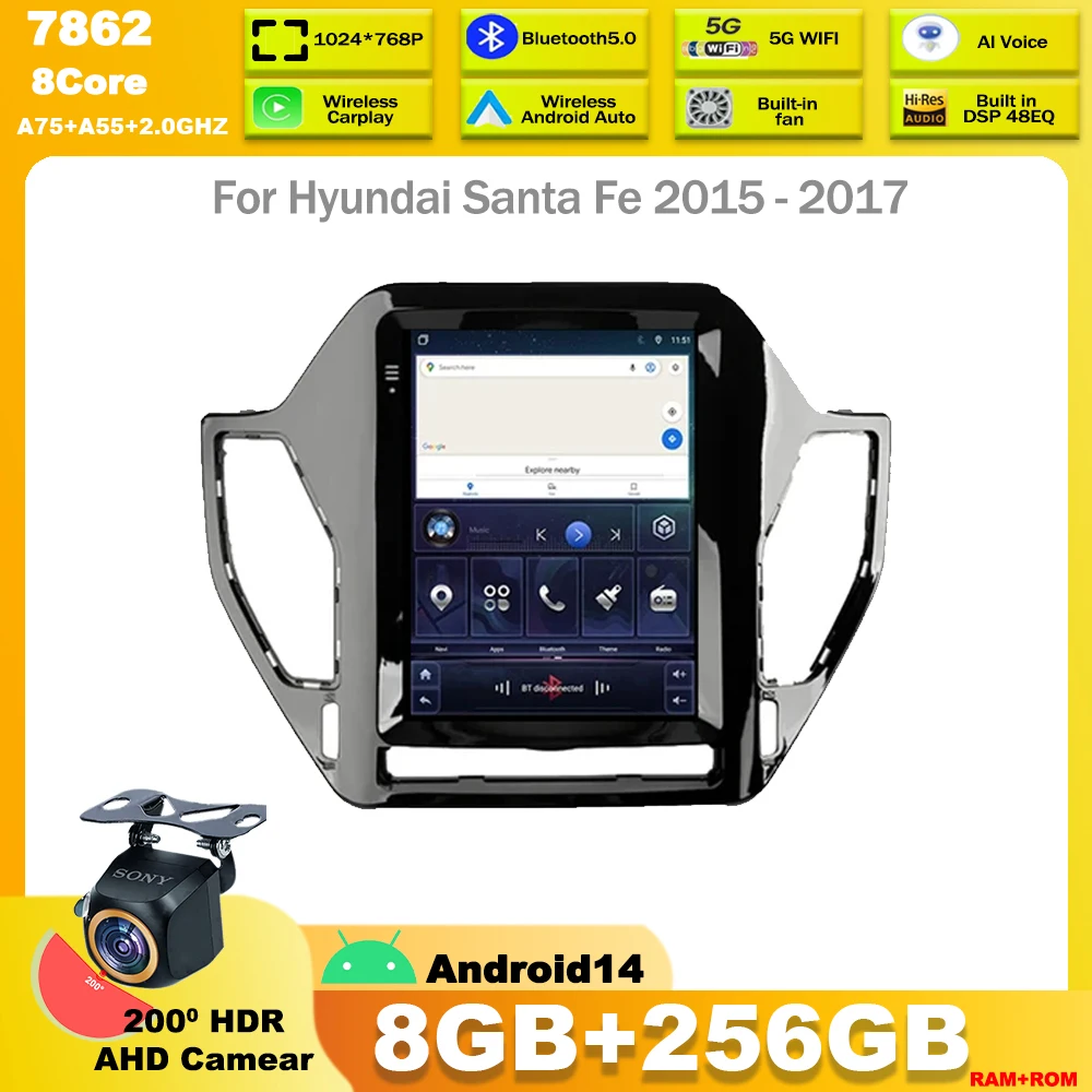 Автомобильный мультимедийный видеоплеер 9,7 дюймов Hyundai Santa Fe 2015 - 2017 Android 14, навигация, стерео Carplay 4G WIFI GPS 2,0 BT
Автомобильный мультимедийный видеоплеер 9,7 дюймов Hyundai Santa Fe 2015 - 2017 Android 14, навигация, стерео Carplay 4G WIFI GPS 2,0 BT