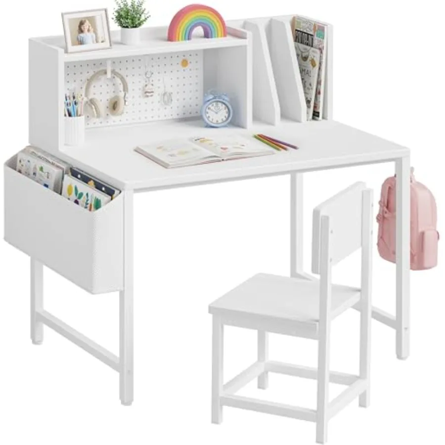 BOLUO Desk and Chair Set for 6-12 Year Old Study Desk with Hutch and Pegboard Student Writing Table with Storage Shelf for Girl
BOLUO Desk and Chair Set for 6-12 Year Old Study Desk with Hutch and Pegboard Student Writing Table with Storage Shelf for Girl