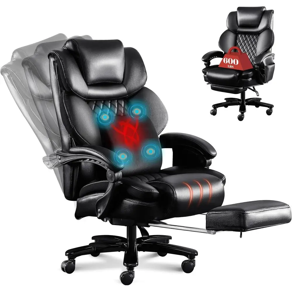 Ergonomic Oversized 600LBS Capacity Executive Office Chair with Footrest, Reclining and Wider Upholstered Seat for Comfortable D
Ergonomic Oversized 600LBS Capacity Executive Office Chair with Footrest, Reclining and Wider Upholstered Seat for Comfortable D