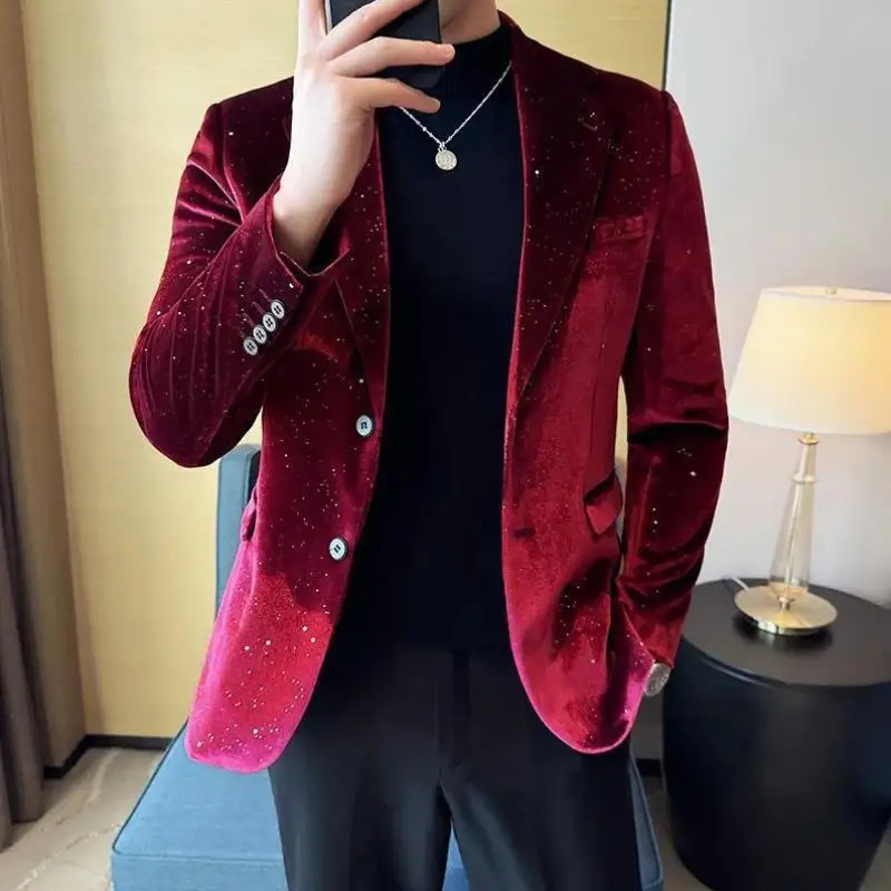 Casual Men's Suiting Jaet Autumn New Sle Wide Fit Thiened Seven Sve Length Double Breasted Pure Color Faionable
Casual Men's Suiting Jaet Autumn New Sle Wide Fit Thiened Seven Sve Length Double Breasted Pure Color Faionable