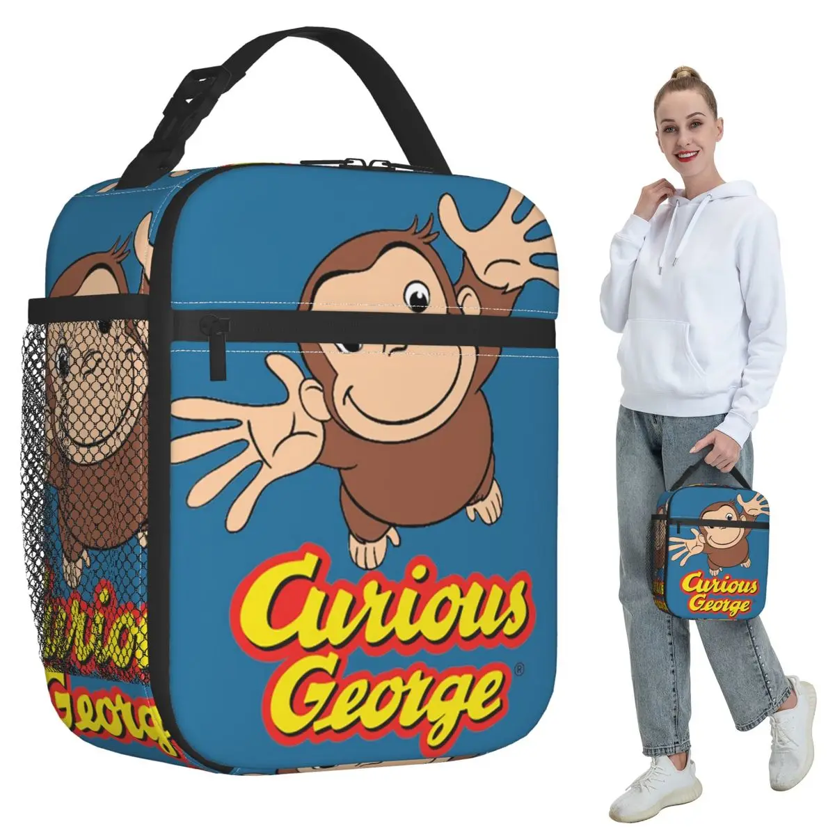 Curious George Monkey Animation Insulated Lunch Bag for Women Office Cooler Thermal Food Box Tote Portable Lunch Boxes Container
Curious George Monkey Animation Insulated Lunch Bag for Women Office Cooler Thermal Food Box Tote Portable Lunch Boxes Container