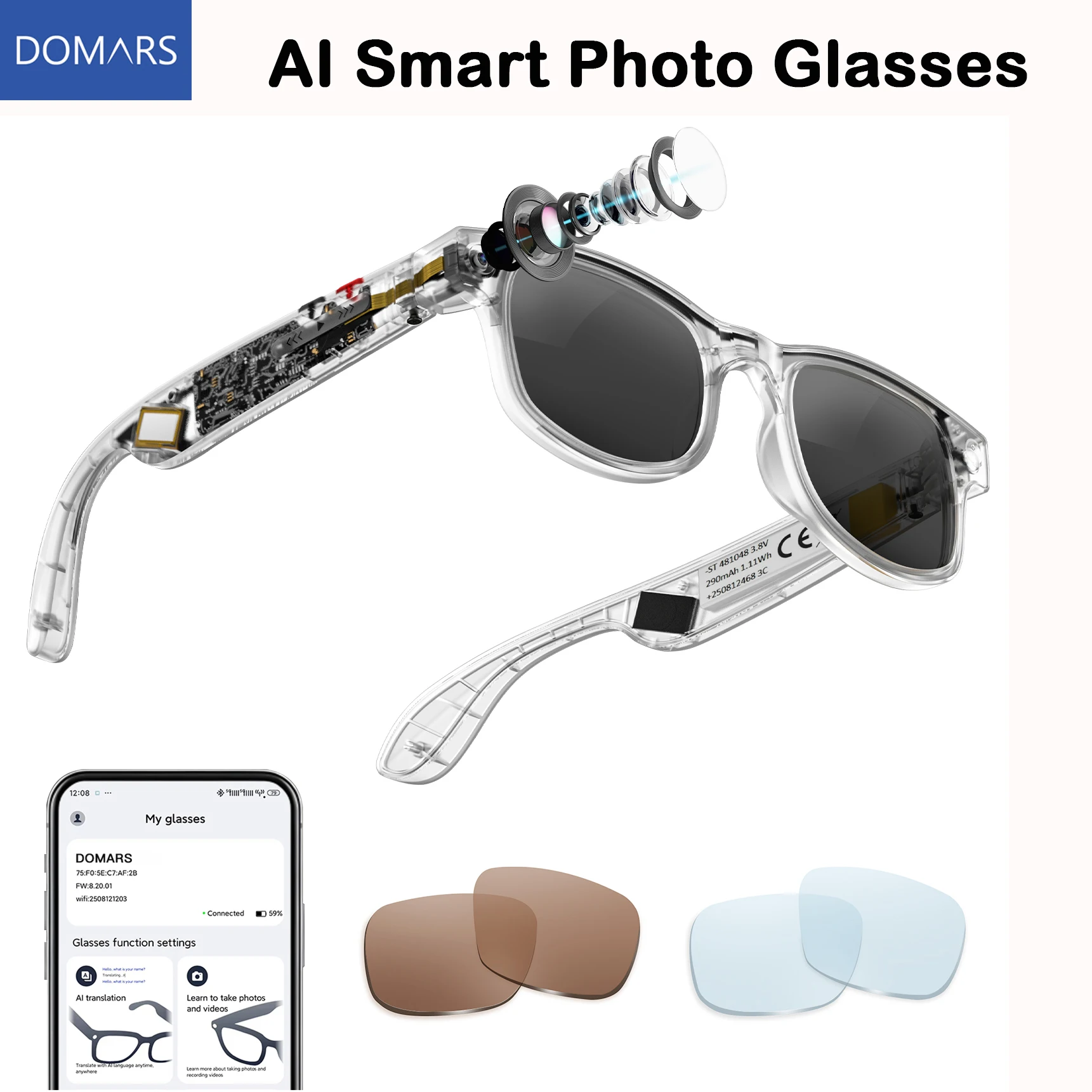 Domars AI Smart Camera Phone with 8MP HD Camera Real-time Translation Music Playback Video Recording and Wi-Fi Transfer
Domars AI Smart Camera Phone with 8MP HD Camera Real-time Translation Music Playback Video Recording and Wi-Fi Transfer