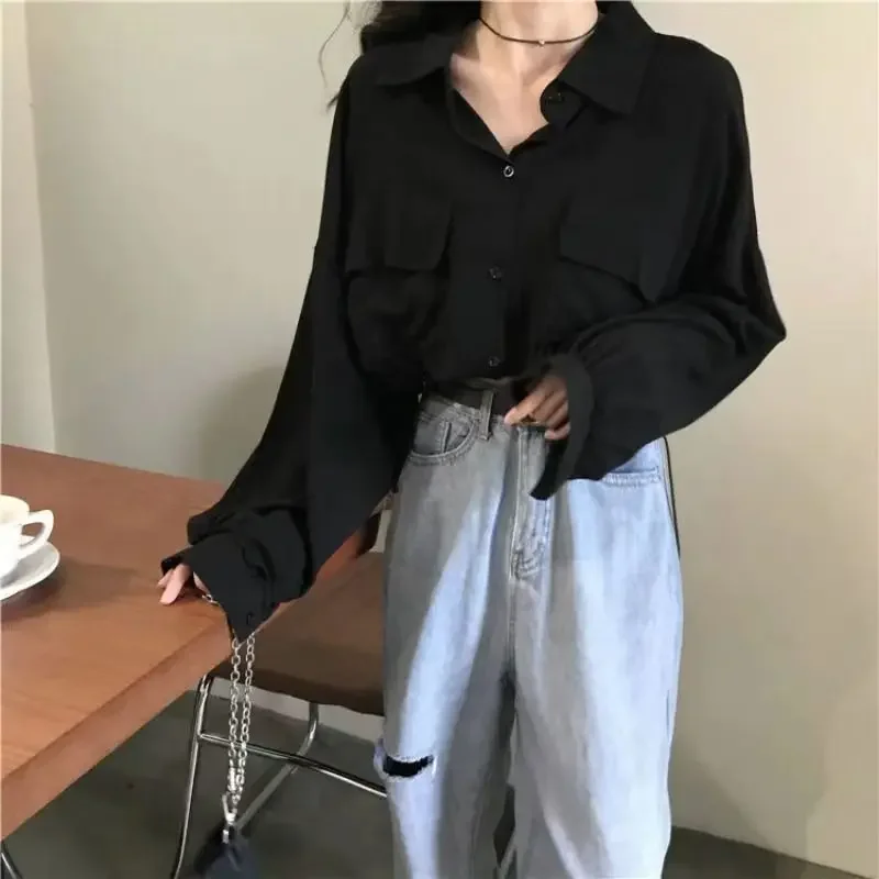 Блузки женские черные 2XL весенние повседневные рубашки Ulzzang для взрослых унисекс элегантные модные универсальные 2025 карманов для отдыха однотонные простые свободные
Блузки женские черные 2XL весенние повседневные рубашки Ulzzang для взрослых унисекс элегантные модные универсальные 2025 карманов для отдыха однотонные простые свободные