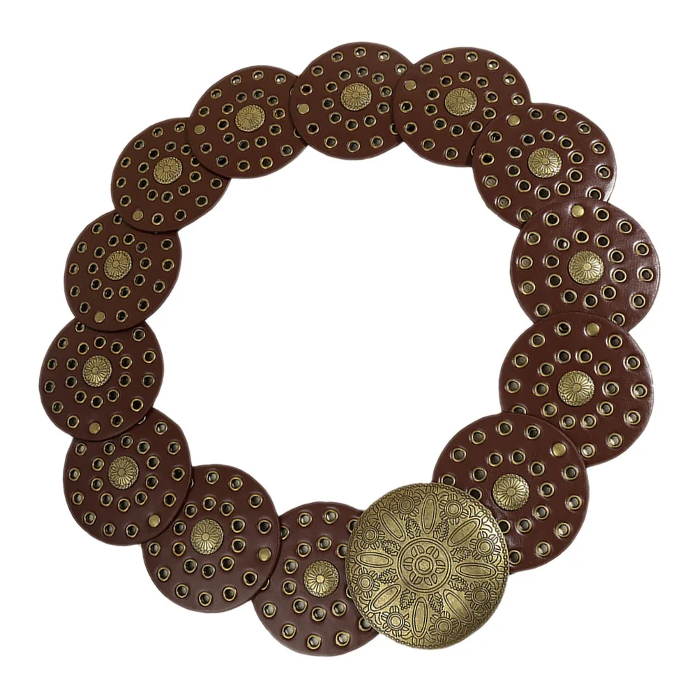 Retro Metal Belt Brown Concho Belt Cowgirl Chunky Hollow Concho Belts Women Disc Western Style Exaggerated
Retro Metal Belt Brown Concho Belt Cowgirl Chunky Hollow Concho Belts Women Disc Western Style Exaggerated