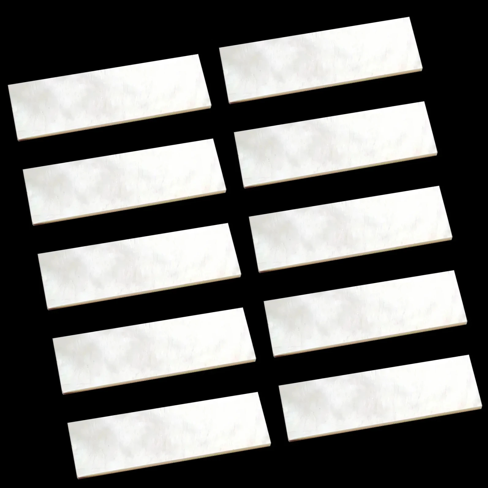 10x Mother Of Pearl MOP 52x15x1mm Slice Inlay Guitar Luthier Rectangle Blank
10x Mother Of Pearl MOP 52x15x1mm Slice Inlay Guitar Luthier Rectangle Blank
