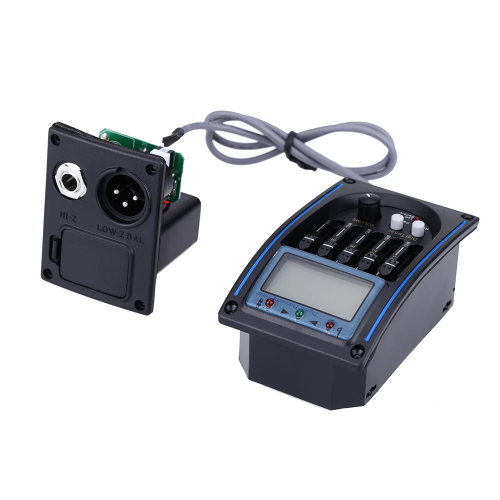 EQLC-5 5-Band EQ Equalizer with Piezo Pickup, LCD Screen Tuner, and Preamp for Acoustic Guitar
EQLC-5 5-Band EQ Equalizer with Piezo Pickup, LCD Screen Tuner, and Preamp for Acoustic Guitar