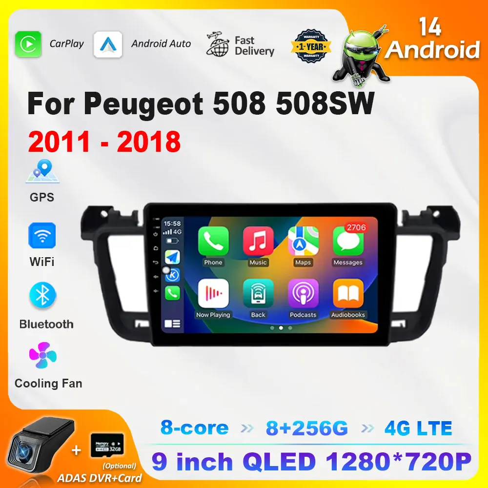 for Peugeot 508 508SW 2011 - 2018 Carplay Android Intelligent System 9'' Car Radio Multimedia Player WiFi GPS Navi 4G IPS Screen
for Peugeot 508 508SW 2011 - 2018 Carplay Android Intelligent System 9'' Car Radio Multimedia Player WiFi GPS Navi 4G IPS Screen