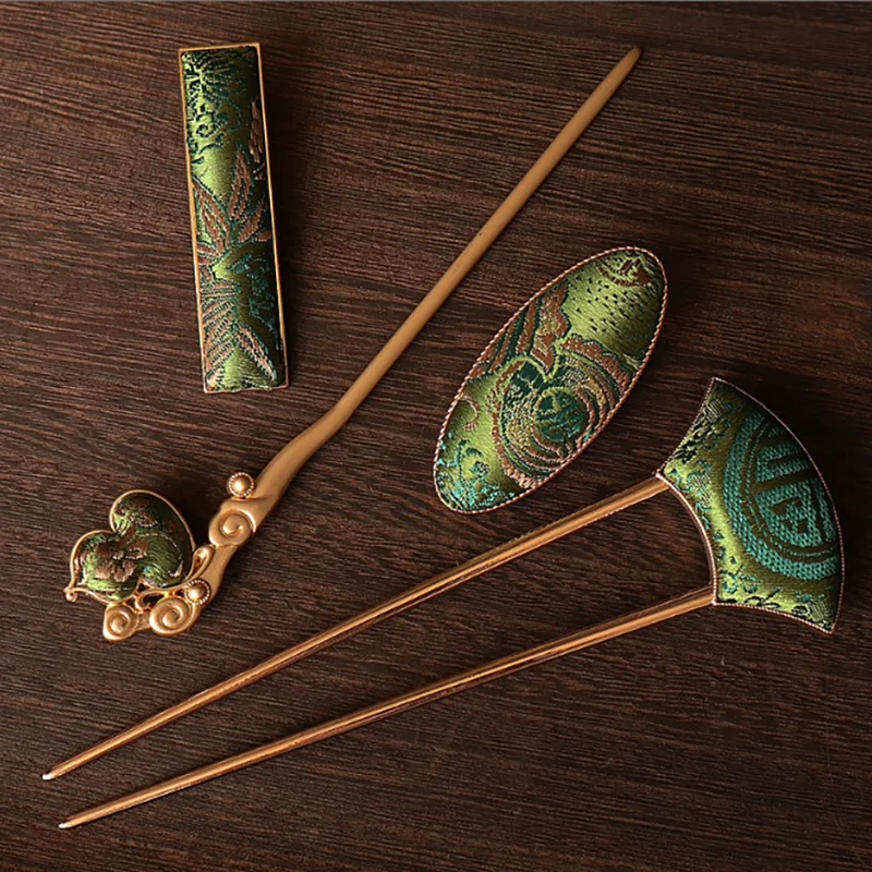 Handmade Hanfu Hairpin Headdress Women Chinese Ancient Vintage Brocade Green Hairpin Sets Hanfu Headdress Hair Comb Forks
Handmade Hanfu Hairpin Headdress Women Chinese Ancient Vintage Brocade Green Hairpin Sets Hanfu Headdress Hair Comb Forks
